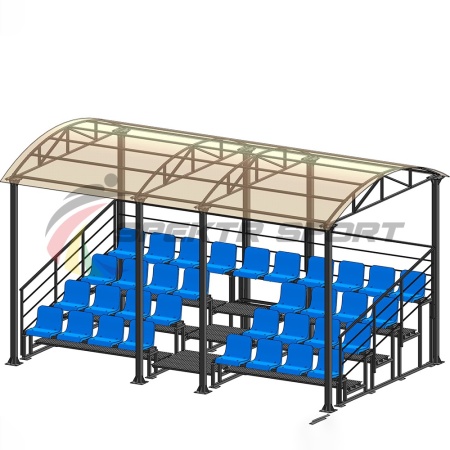 Купить Трибуна для зрителей 4 ряда на 34 места с навесом и перилами в Пыть-Яхе 